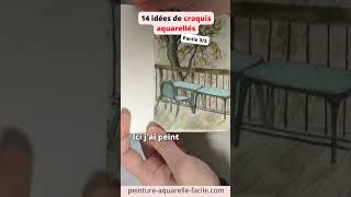 14 idées de croquis aquarellés Partie 35 [upl. by Kristie]