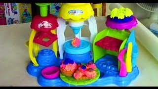 PlayDoh Frosting Fun Bakery with PlayDoh Plus Make Cup Cake and Cake Play Dough [upl. by Arlynne]