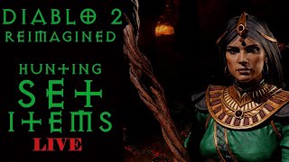 Diablo 2 Reimagined Hunting down set items live on stream [upl. by Balling]