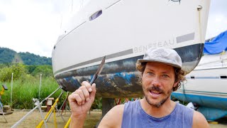 How to antifoul a sailboat with no experience in 3 days  Ep 107 [upl. by Skolnik]