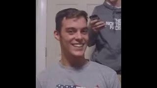 College guy gets friend to clipper shave his head then takes his shirt off lathers up and finishes [upl. by Anis]