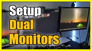 How to Setup Dual Monitors on Computer using Windows 11 Fast Method [upl. by Wyler]