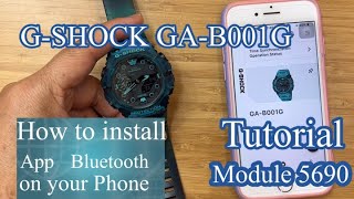 GSHOCK  GAB001G2A TUTORIAL How to connect the Bluetooth to your CELLPHONE Step by Step [upl. by Brodench]