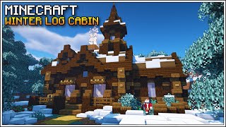 Minecraft Winter Log Cabin Tutorial How to Build [upl. by Cross]