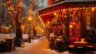 Relax Gently and Focus on Work and Study with Smooth Piano Jazz  Winter Scenery on a Cozy Street [upl. by Pirnot895]