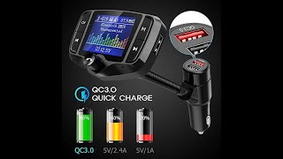 Nulaxy Upgraded Landscape Screen KM29 Bluetooth FM Transmitter 18 [upl. by Cassaundra]