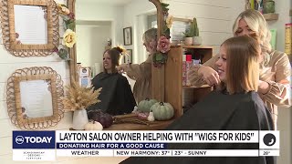 Layton salon owner donating hair through Wigs for Kids [upl. by Calisa734]