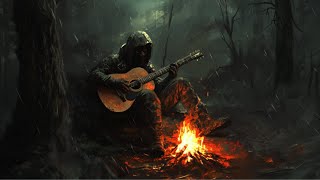 4 Hours of Post Apocalyptic Acoustic Guitar STALKERMetro Inspired with campfire ambience [upl. by Leffert]