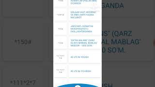 Uzmobile USSD KODLAR [upl. by Lectra760]