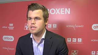 Altibox Norway Chess 2018  Magnus Carlsen in the confessional room [upl. by Alien]