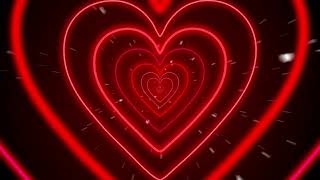 Neon Heart Background❤️ Red Hearts Background  Led Lights Heart Background Video  Wallpaper Heart [upl. by Dabney36]