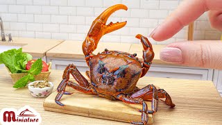 🦀 Yummy Seafood Miniature Roasted Garlic Dungeness Crab Recipe  ASMR Cooking Mini Food [upl. by Tarsus]