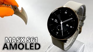 SPORT SmartWatch Military MASX S61 AMOLED 2024 IP68 Waterproof Unboxing and Test  ASMR [upl. by Hillery]