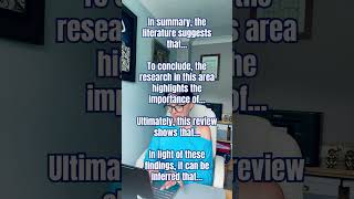 How to write a literature review template sentences for the conclusion [upl. by Rekoob476]