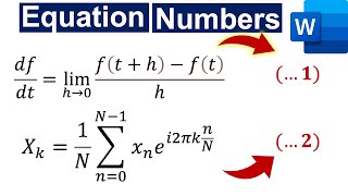 How to Insert Equation Numbers in Microsoft Word The easy way [upl. by Cordier]