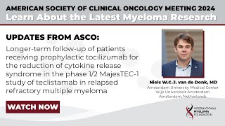 MajesTEC1 Longer Followup Teclistamab  Tocilizumab Prophylaxis for CRS in RR multiple myeloma [upl. by Hugo]