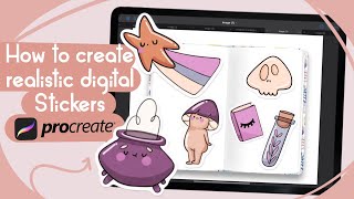 HOW TO CREATE REALISTIC DIGITAL STICKERS IN PROCREATE amp GOODNOTES [upl. by Aelaza]