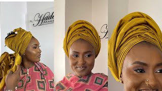 How to tie headtie  african head tie tutorial using rawsilk [upl. by Enra]