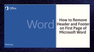 How to Remove Header and Footer on First Page of Microsoft Word [upl. by Rosenblum]