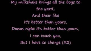 Milkshake with lyrics [upl. by Eldridge]