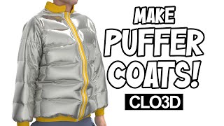 How to make a puffer Jacket in Clo3D  Beginner [upl. by Paul512]