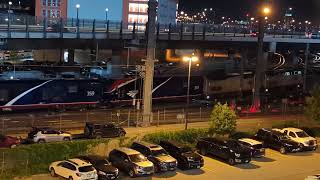 Amtraks California Zephyr departing Denver with 2 factory fresh ALC42 Chargers [upl. by Kina]