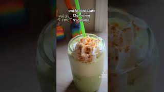 Iced matcha Latte highprotein fatloss weightloss healthyfood [upl. by Zuliram485]