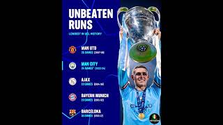 Man City are one game away from equalling the longest unbeaten run in UCL history 👀🔜shortshistory [upl. by Compte]