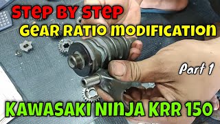 Gear Ratio Modification for Kawasaki Ninja KRR 150  Part 1 [upl. by Idolah909]