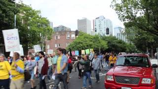 Teachers protest Bill Gates in Seattle over education [upl. by Lativa844]