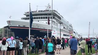 Engineers Day 2023 Hanseatic Inspiration cruise ship entering the Poe Lock  Sault Ste Marie MI [upl. by Siobhan]