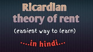 Ricardian theory of rent [upl. by Alrac391]