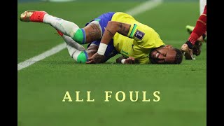 Neymar All Fouls vs Serbia in World Cup  Neymar INJURED [upl. by Ahselyt]