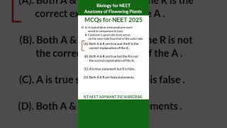 Anatomy of flowering plants Neet mcq neet2025 neetpyq ncert biology viral shorts trending [upl. by Nivan633]