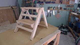 Travail du bois Fabrication dun escabeau pliant  how to make à folding wooden stepladder [upl. by Lenz]