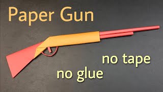 How to Make Paper Gun without Glue  Origami  How to Make a Paper Gun  Paper Craft  Paper Gun [upl. by Kata866]