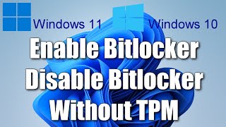 ✅How to Enable BitLocker encryption in Windows 1110 on drive C Without TPM How to Remove BitLocker [upl. by Kary]