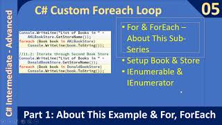 Custom Foreach amp About the Example  Part 1  C Advanced 05 [upl. by Pru]