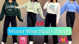 Winter Wear Haul😍  Try On meesho myntra haul fashion [upl. by Onfre]