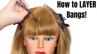 How to Layer Bangs  TheSalonGuy [upl. by Mikael]