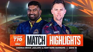 2024 Abu Dhabi T10 I Match 10 Highlights Chennai Brave Jaguars vs Northern Warriors  Season 8 [upl. by Amiel467]