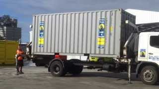 Side Loader Delivery of 20ft Shipping Container [upl. by Oiciruam]