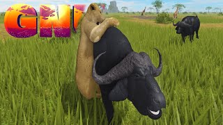 Bufalo Lutando com MUITOS Leões ATUALIZAÇÃO  Wild Savannah Gameplay 54 [upl. by Nallaf]