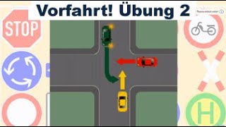 Vorfahrt erklärt  Vorfahrtsregeln erklärt  Übungsaufgabe 2  rechts vor links  Verkehrszeichen [upl. by Nrehtak871]