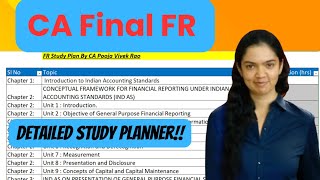 CA Final  Financial Reporting  Detailed Study Planner [upl. by Nilrac380]