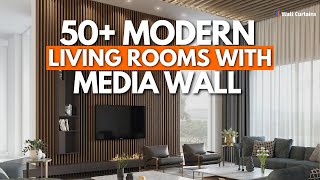 50 Modern Living Rooms With Media Wall  TV Wall Ideas [upl. by Zerdna]