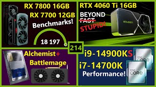 AMD RX 7700 amp 7800 Benchmark Nvidia RTX 4060 Ti 16GB Review Intel i914900KS  Broken Silicon 214 [upl. by Monjan]