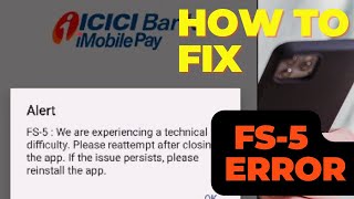 FS Error on icici imobile app how to fix We are experiencing technical difficulty [upl. by Cindie]