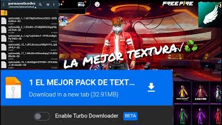 EL MEJOR PACK DE TEXTURA VISIBLES PARA FREE FIRE DE ARMAS EMOTES GLOOS MOCHILAS ROPA VETERANA [upl. by Selhorst]