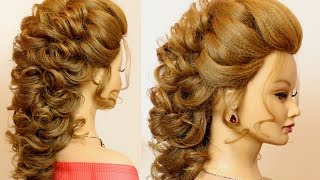 Bridal prom hairstyle for long hair tutorial step by step [upl. by Rosecan]